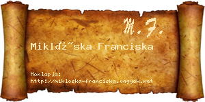 Miklóska Franciska névjegykártya